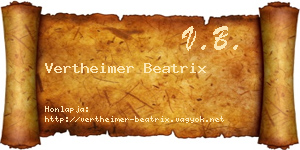 Vertheimer Beatrix névjegykártya